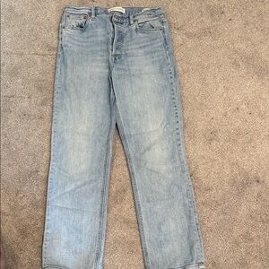Denim Forum Arlo High Rise Straight Jeans in Light Blue size 29